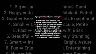 Synonyms ❤Expand your vocabulary❤ [upl. by Islehc]