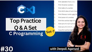 Top Practice Questions and Answers of C Programming  Practice Set7  C Programming Tutorial 30 [upl. by O'Donovan]