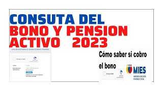 🔴TUTORIAL CONSULTA Bono🔴 2023🔴Pensiones🔴Mies [upl. by Vasiliki]