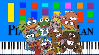 Muppet Babies Theme Song 1984 Slow Easy Medium Piano 4K Tutorial [upl. by Bogusz589]