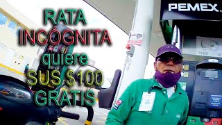 Despachador de gasolinera con gorra lentes y cubrebocas con credencial de José Nava ratea 100 [upl. by Blaseio]