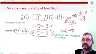 Phugoid aircraft dynamics equilibrium linearization stability simplified 2nd order equations 44 [upl. by Sullecram]