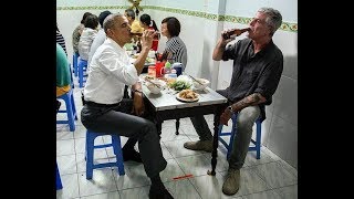 Anthony Bourdain dinner Bun Cha with US President Barack Obama in Hanoi Vietnam [upl. by Pry]