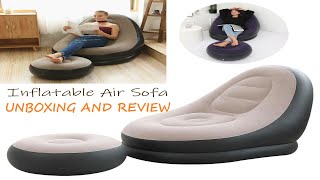 Inflatable Air Sofa with Foot Rest Simple but Comfortable SULIT NA SULIT GUYS UNBOXING AND REVIEW [upl. by Skees473]