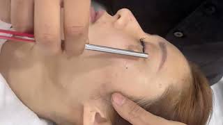 ASMR Rare Razor Shave10 Years Younger to Shave vellus hair and Cuticles on Female Customers Face [upl. by Aluor272]