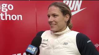 Catherine Debrunner on womens wheelchair VICTORY at Chicago Marathon FULL POSTRACE INTERVIEW [upl. by Theola]