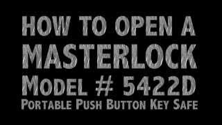 How To Open a Masterlock 5422D Portable Push Button Key Safe [upl. by Anelrac]