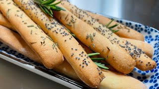 CRUNCHY BREADSTICKS  HOW TO MAKE BREADSTICKS  GRISSINI  BREADSTICK RECIPE [upl. by Neelyhtak]