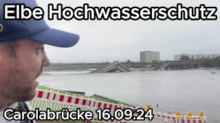 Dresden Hochwasserschutz Elbe Carolabrücke 160924 [upl. by Goldman]