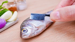 Tasty Miniature Fish Fry Masala Recipe  ASMR Cooking Mini Food [upl. by Tema]