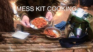 MESS KIT COOKING AT BUSHCRAFT CAMP [upl. by Ecaidnac]