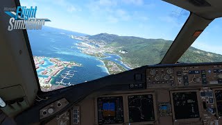 MSFS  PMDG 777  Amazing RNP approach into Seychelles [upl. by Inalaek]