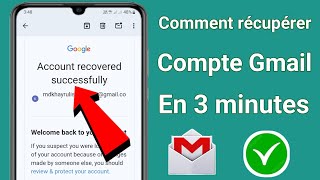 Récupération de compte Gmail 2024  Comment récupérer un compte Gmail Récupération de compte Google [upl. by Bennie]