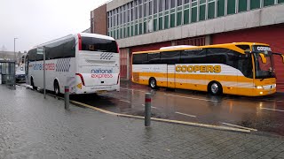 National Express and Coopers Tours coaches in Grimsby 27th November 2023 bus grimsby [upl. by Paolina114]