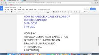 USMLE Step 2 CS LOSS OF CONSCIOUSNESS DDX [upl. by Alyacim]