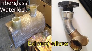 Exhaust elbow and Fiberglass Waterlock SV Akestor Volvo Penta MD2B Part 10 [upl. by Oswald757]