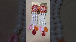 Diy Beautiful cowrie shell earring 😱 waaoo festival special craft diy ytshorts [upl. by Allehcim]