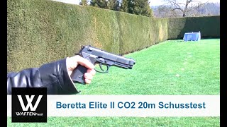 Beretta Elite II CO2 Pistole 45 mm BB 20 Meter Schusstest wwwwaffenfuzzide [upl. by Rycca]