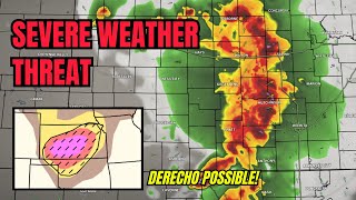 Derecho with destructive winds possible across the central Plains [upl. by Gniliem]