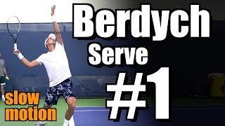 Tomas Berdych in Super Slow Motion  Serve 1  Western amp Southern Open 2014 [upl. by Cyd]