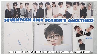 unboxing seventeen 2024 seasons greetings 📖⏳✨ about time  calendar photobook photocard set [upl. by Bauer]