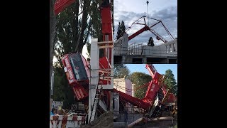 Crane accident Spierings mobiele torenkraan omgevallen in Haarlem [upl. by Stephine476]