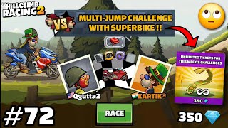 😬MULTIJUMP WITH SUPERBIKE IN FEATURE CHALLENGES  Hill Climb Racing 2 [upl. by Herrick]