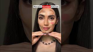 Feminine contour vs masculine contour makeuptutorial shorttips makeuptips contour [upl. by Elocen]