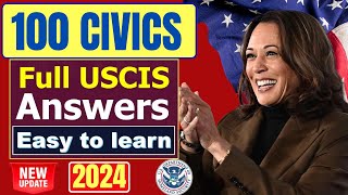 NEW 100 Civics Test Questions and Answers for US Citizenship Interview 2024  N400 Naturalization [upl. by Radu]