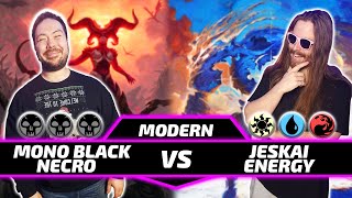 Mono Black NECRO vs Jeskai Energy Paper Modern MtG Gameplay 2024 [upl. by Nylanej]