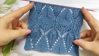 Fancy Knitting Stitch  Fantasiemuster stricken  Punto Fantasia ai ferri  Point Fantaisie Tricot [upl. by Ahsinwad]