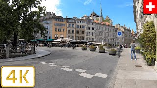 Geneva Switzerland Plainpalais to EauxVives  Spring 2021【4K】Canton de Genève Suisse [upl. by Jaime100]