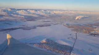 Winter in Ulaanbaatar View by airplane window [upl. by Dempstor833]