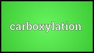 Carboxylation Meaning [upl. by Oinimreh]