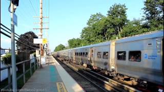 LIRR Main Line Single EXP and Two Locals at Merillon Avenue RR M7 EMU [upl. by Arraeit]