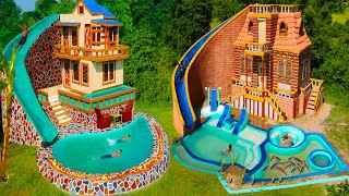 Amazing Build Top 2 Villa House Water Slide amp Swimming Pool For Entertainment Place In The Forest [upl. by Hertzfeld]