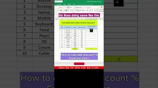 Calculate discount  shorts excel excelshortcutkeys [upl. by Elias]