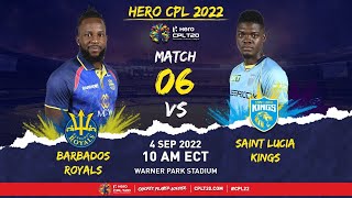 LIVE  Barbados Royals vs St Lucia Kings  CPL 2022 [upl. by Eneg]