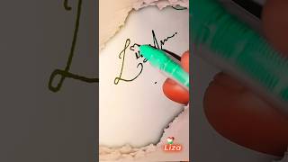 Liza name signature style shortvideo trend youtube creative sign shorts art [upl. by Anthe374]