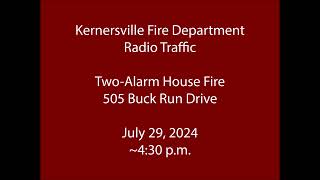 72924  Kernersville Fire  Buck Run Drive  Radio Traffic [upl. by Johnathan]