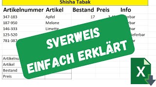 EXCEL Der SVERWEIS einfach erklärt [upl. by Allevon610]