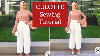 How to Sew a Culotte Trouser  Step by Step Sewing Tutorial [upl. by Oruhtra587]