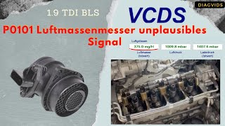 P0101 Luftmassenmesser G70 unplausibles Signal  0257 LMM  VW 19 TDI BLS  Lösung  VCDS Diagnose [upl. by Nanji]