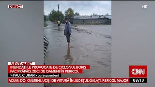 Inundatii în Galați Doi oameni au muritm iar alte zeci sunt evacuați [upl. by Odlabu]