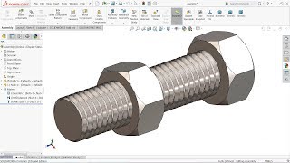 Solidworks tutorial Thread features Bolt and Nut [upl. by Elak]