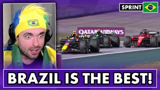 Our reaction to an AWESOME 2023 Brazilian Grand Prix Sprint [upl. by Brockie734]