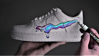 Je Custom des Nike Air Force 1 👟  Au Posca [upl. by Baoj]