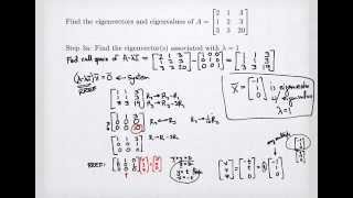 Example of 3x3 Eigenvalues and Eigenvectors [upl. by Werdnaed]