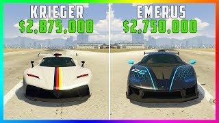 GTA 5 Online Best Supercars  Benefactor Krieger Vs Progen Emerus 2875000 VS 2750000 [upl. by Osswald]