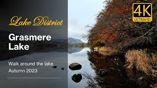 Grasmere Lake in Autumn 🍁  Lake District Walk  Cumbria England UK  4K UHD [upl. by Imij504]